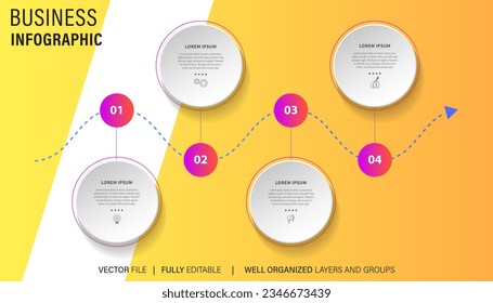 Vector infographic label template with icons. 4 options or steps. Infographics for business concept. Can be used for info graphics, flow charts, presentations, web sites, banners, printed materials.

