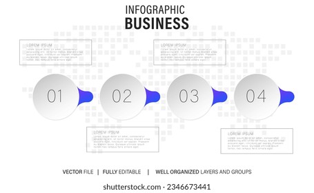Vector infographic label template with icons. 4 options or steps. Infographics for business concept. Can be used for info graphics, flow charts, presentations, web sites, banners, printed materials.
