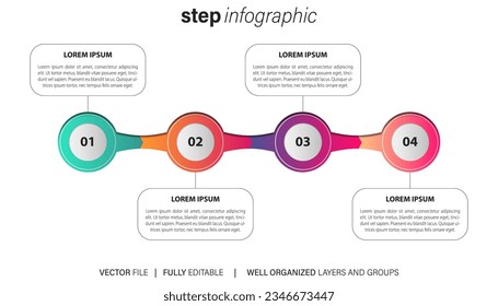 Vector infographic label template with icons. 4 options or steps. Infographics for business concept. Can be used for info graphics, flow charts, presentations, web sites, banners, printed materials.

