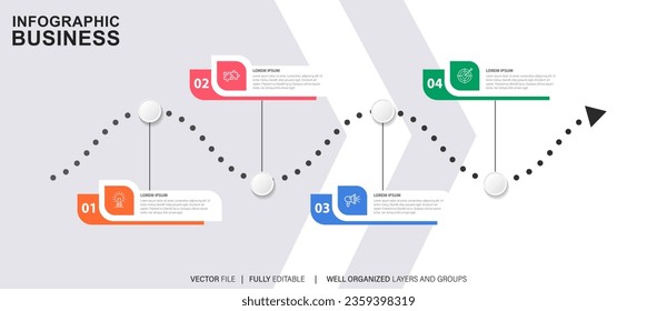 Vector infographic label template with icons. 4 options or steps. Infographics for business concept. Can be used for info graphics, flow charts, presentations, web sites, banners, printed materials.
