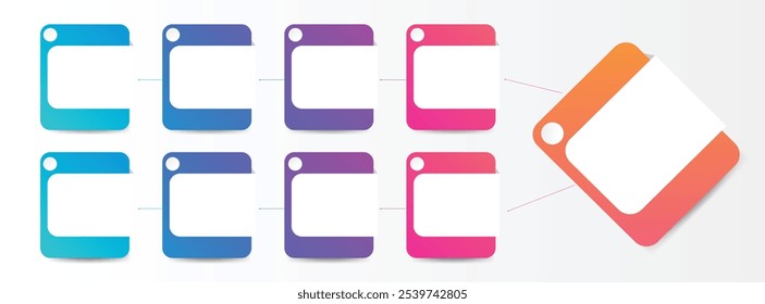 Vector infographic label template with icons. 9 options or steps. Infographics for business concept with orange, green, red color