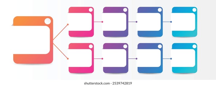 Vector infographic label template with icons. 9 options or steps. Infographics for business concept with orange, green, red color