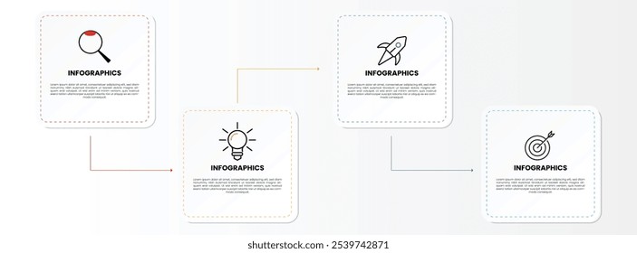 Vector infographic label template with icons. 4 options or steps. Infographics for business concept.