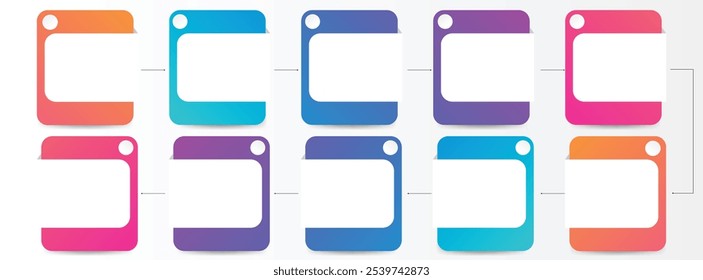 Vector infographic label template with icons. 9 options or steps. Infographics for business concept with orange, green, red color