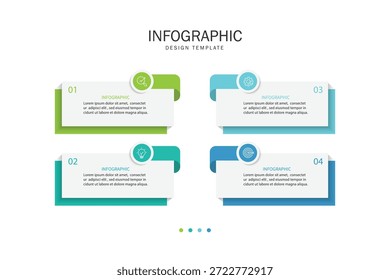 Vector infografía Plantilla de etiquetas con iconos. 4 opciones o pasos. Infografía para el concepto de negocio.