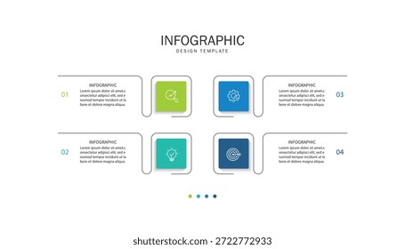 Vector infografía Plantilla de etiquetas con iconos. 4 opciones o pasos. Infografía para el concepto de negocio.