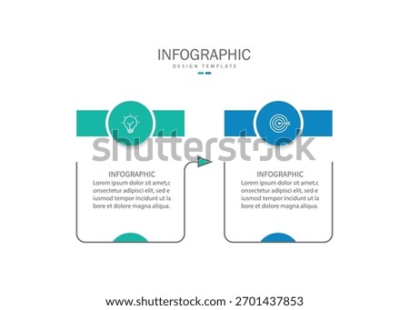 Vector infographic label template with icons. 2 options or steps. Infographics for business concept.
