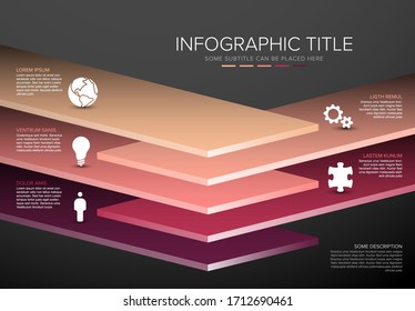 Vector Infographic layered board template