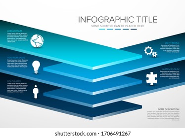 Vector Infographic layers desks template