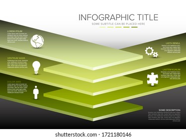 Vector Infographic Layers Desks Template