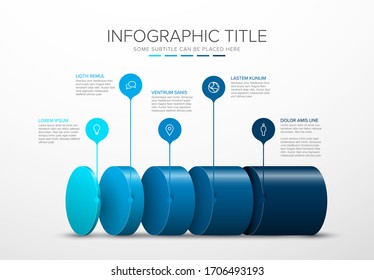 Vektorillustration Infografik Layer Vorlage - Blauflaschen