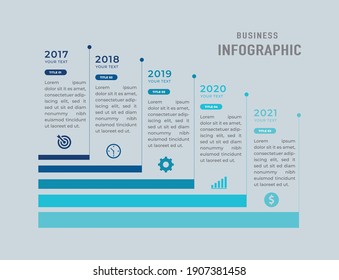 Diseño de línea Vector Infographic con iconos y 5 opciones o pasos. Infografía para el concepto de negocio. Se puede utilizar para banner de presentaciones, diseño de flujo de trabajo, diagrama de procesos 