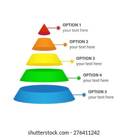 Vector Infographic of Marketing Pyramid, isolated on white