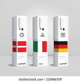 vector infographic Modern box national Design Minimal style template  / graphic or website layout vector