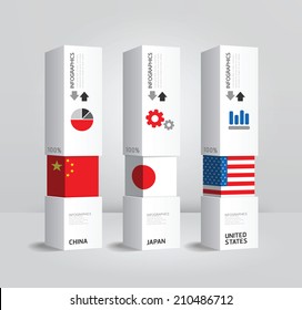 vector infographic Modern box national Design Minimal style template  / graphic or website layout vector