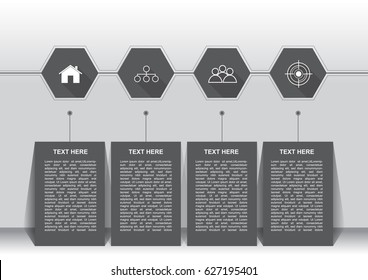 Vector infographic modern hexagons template
