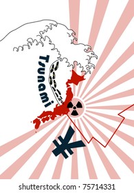 Vector info-graphic. Modern vision of the situation in Japan.
