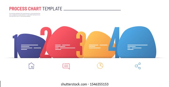 Vector infographic numbered process chart template. Four steps.