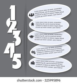 Vector infographic with numbers can be used for web design, business brochure, presentation template, education process, layout, diagram, number options