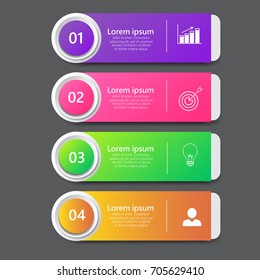 Vector infographic options banner with 4 options,can be used for workflow layout, diagram, website,corporate report,advertising, marketing.