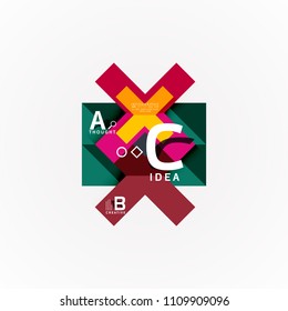 Banner de opciones de infografía vectorial, diseño de estilo de papel. Ilustración vectorial para diseño de flujo de trabajo, diagrama, opciones de número, opciones de paso, plantilla de concepto web