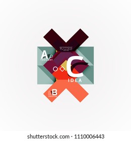 Banner de opciones de infografía vectorial, diseño de estilo de papel. Ilustración vectorial para diseño de flujo de trabajo, diagrama, opciones de número, opciones de paso, plantilla de concepto web