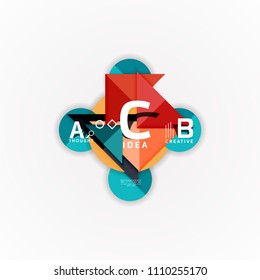 Banner de opciones de infografía vectorial, diseño de estilo de papel. Ilustración vectorial para diseño de flujo de trabajo, diagrama, opciones de número, opciones de paso, plantilla de concepto web