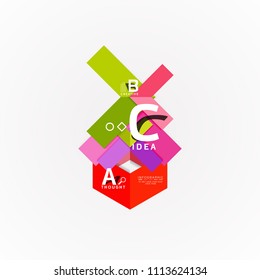 Vector infographic options banner, paper style design. Vector illustration for workflow layout, diagram, number options, step up options, web concept template