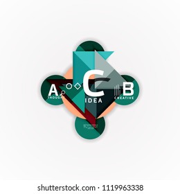 Banner de opciones de infografía vectorial, diseño de estilo de papel. Ilustración vectorial para diseño de flujo de trabajo, diagrama, opciones de número, opciones de paso, plantilla de concepto web
