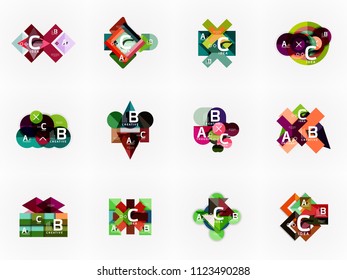 Juego de banners de opciones de infografía vectorial, diseño de estilo de papel. Ilustración para diseño de flujo de trabajo, diagrama, opciones de número, opciones de paso, plantillas de concepto web