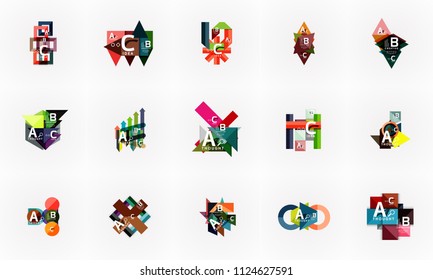Vector infographic options banner set, paper style design. Illustration for workflow layout, diagram, number options, step up options, web concept templates
