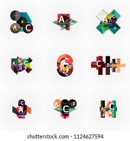 Vector infographic options banner set, paper style design. Illustration for workflow layout, diagram, number options, step up options, web concept templates