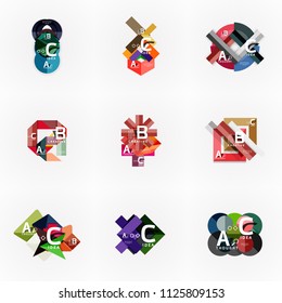 Vector infographic options banner set, paper style design. Illustration for workflow layout, diagram, number options, step up options, web concept templates