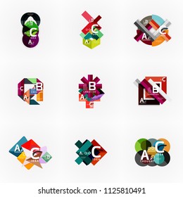Juego de banners de opciones de infografía vectorial, diseño de estilo de papel. Ilustración para diseño de flujo de trabajo, diagrama, opciones de número, opciones de paso, plantillas de concepto web
