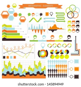 Vector info-graphic. orange-green 03