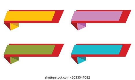 Conjunto de banderas de origami de infografía vectorial