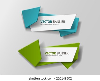Vector infographic origami banners set.