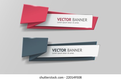 Vector infographic origami banners set