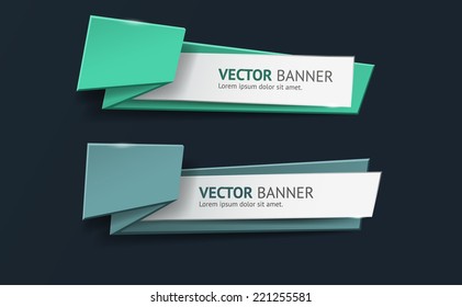 Vector infographic origami banners set