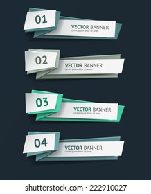 Vector infographic origami banners set.