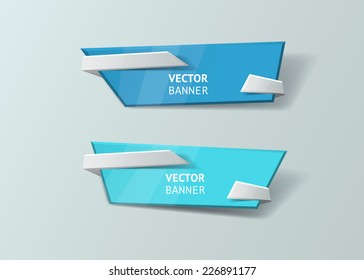 Vector infographic origami banners set. Bright colors