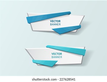 Vector infographic origami banners set. Pastel colors