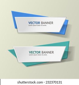 Vector infographic origami banners set. Pastel colors