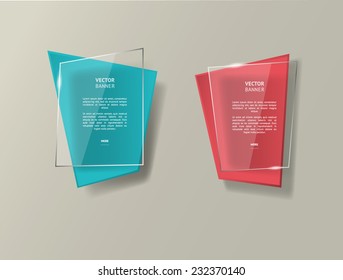 Vector infographic origami banners set. Vintage colors