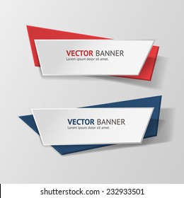 Vector infographic origami banners set. Vintage colors