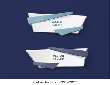 Vector infographic origami banners set. Pastel colors