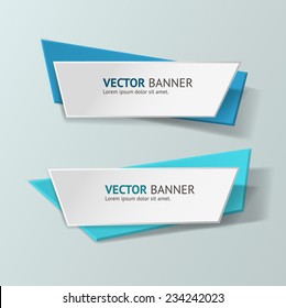 Vector infographic origami banners set. Pastel colors