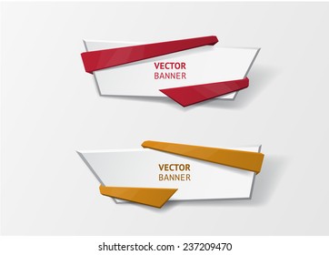 Vector infographic origami banners set. Bright colors