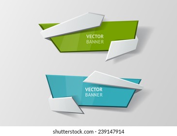 Vector infographic origami banners set.