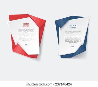 Vector infographic origami banners set.